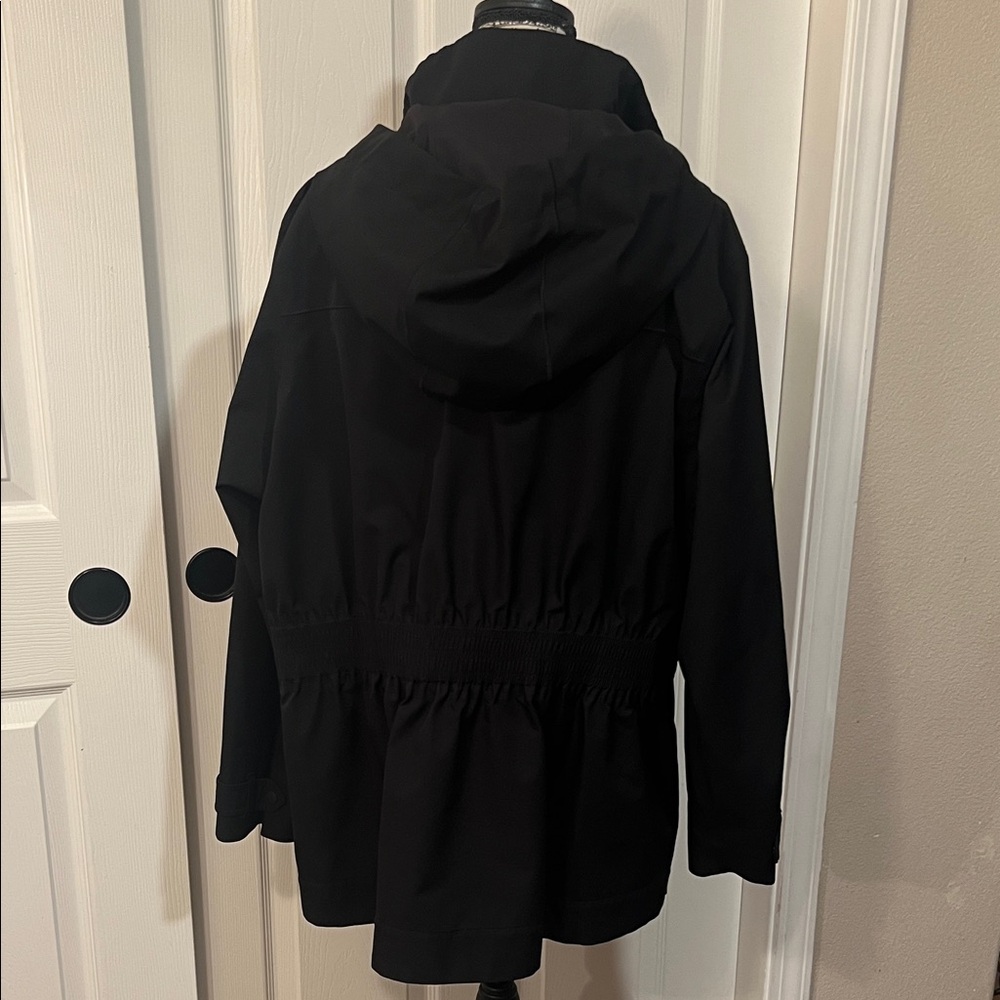 Athleta Dark Hooded Trench Coat - Picture 3 of 4